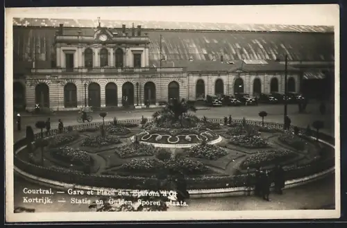 AK Courtrai, Gare et Place des Eperons d`Or