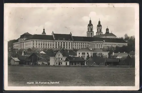 AK St. Florian, Stift mit Bahnhof