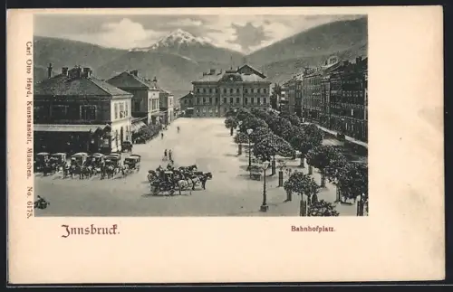 AK Innsbruck, Blick auf den Bahnhofplatz
