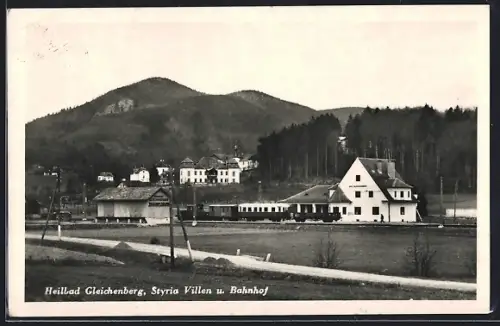 AK Gleichenberg, Styria Villen und Bahnhof