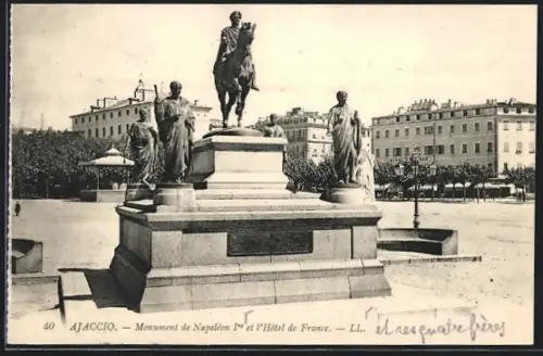 AK Ajaccio, Monument de Napoléon et Hôtel France