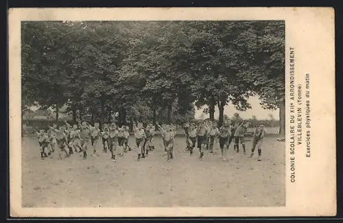 AK Villeblevin, Colonie Scolaire Du XIIe Arrondissment, Exercices physiques du matin