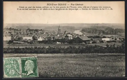 AK Pont-sur-Yonne, Vue Générale, Totalansicht
