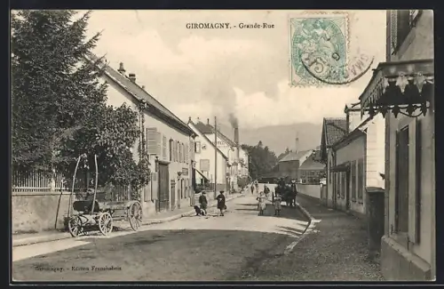 AK Giromagny, Grande-Rue, Strassenpartie