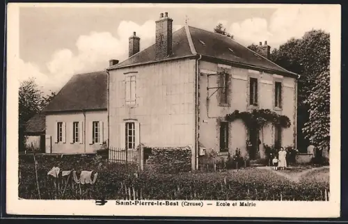 AK Saint-Pierre-le-Bost, Ecole et Mairie