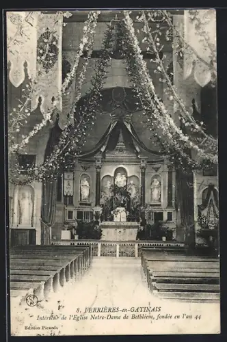 AK Ferrieres-en-Gatinais, Interieur de l`Eglise Notre Dame de Bethleem