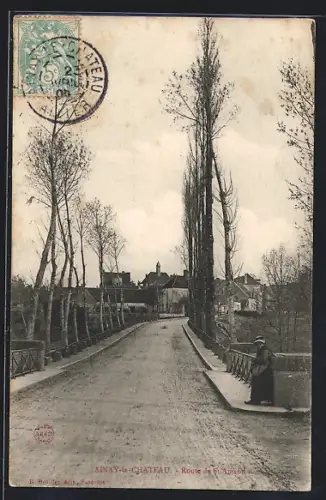 AK Ainay-le-Château, Route de St-Amand