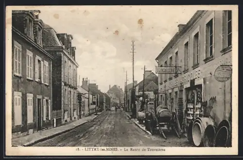AK Littry-les-Mines, La Route de Tournières