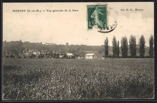 AK Montry, Vue générale de la Gare
