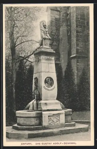 AK Erfurt, Partie am Gustav-Adolf-Denkmal