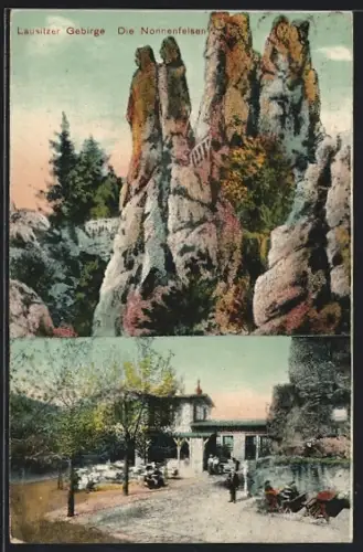 AK Jonsdorf, Gasthaus, Die Nonnenfelsen