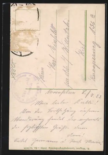 AK Jonsdorf, Gasthaus, Die Nonnenfelsen