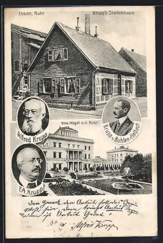 AK Essen, Krupps Stammhaus, Villa Hügel