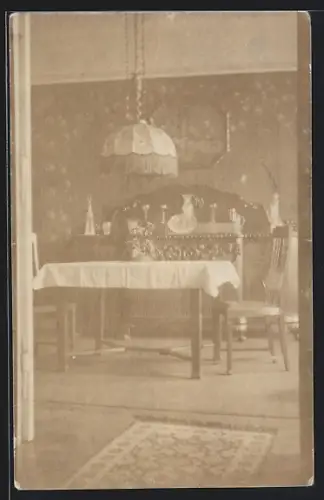 Foto-AK Berlin-Spandau, Haus Paul M. Jansen, Klosterstrasse 6 /7, Speisezimmer