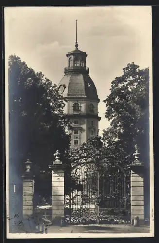 AK Karlsruhe, Schlossturm und Fasanengartentor
