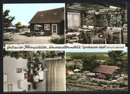 AK Egenhausen-Kapf /Schwarzwald, Höhen-Gasthof Schwarzwaldrundblick, Mecki und Micki