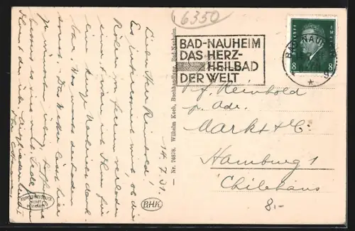 AK Bad Nauheim, Kurhaus mit Terrasse, Normalbadezelle, Drei Badesprudel mit Badehäusern u. Park, Trinkkuranlage