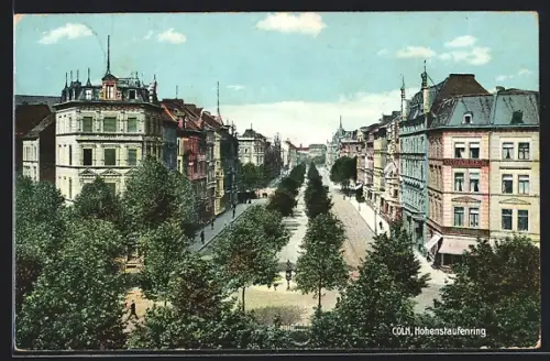 AK Köln-Neustadt, Hohenstaufenring, Strassenzug aus der Vogelschau