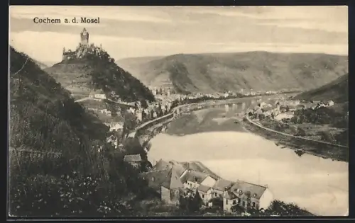 AK Cochem /Mosel, Schlossberg und Fluss