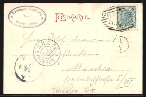 AK Thiersee, Urspring, Landstrasse mit Häusern