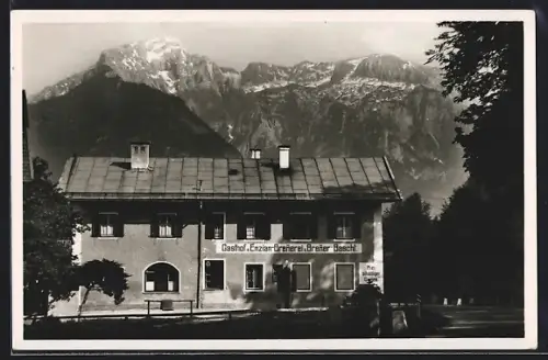 AK Bischofswiesen, Gasthof u. Enzian-Brennerei z. Brenner-Bascht, Aussenansicht