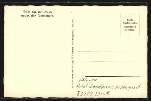 AK Strub, Blick von der Strub gegen den Untersberg