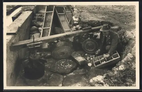 AK Berchtesgaden, Untersberger Marmorkugelmühlen in der Almbachklamm
