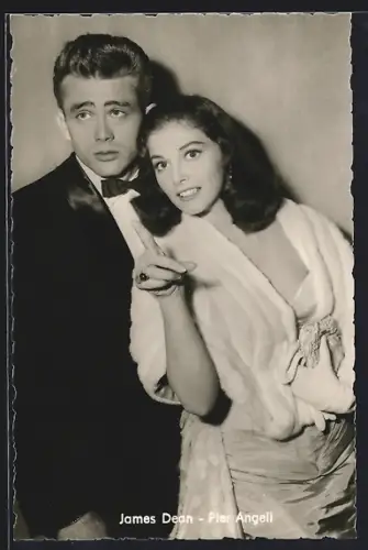 AK Schauspieler James Dean und Pier Angeli in edler Abendrobe