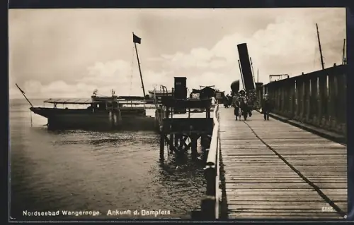 AK Wangerooge / Nordsee, Ankunft d. Dampfers