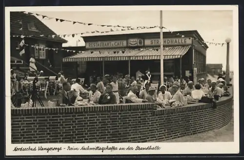 AK Wangerooge, Hotel Strandhalle, Nachmittagskaffee auf der Terrasse