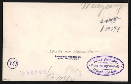 Foto-AK Wangerooge, Strasse am Hansa-Heim