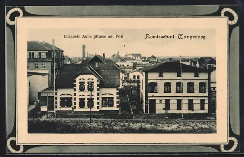 AK Wangerooge, Elisbeth Anna Strasse mit Post