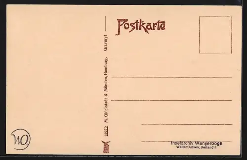 AK Wangerooge, Elisbeth Anna Strasse mit Post