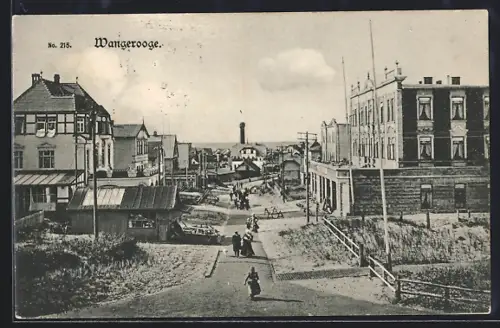 AK Wangerooge, Zedeliusstrasse mit Spaziergängern