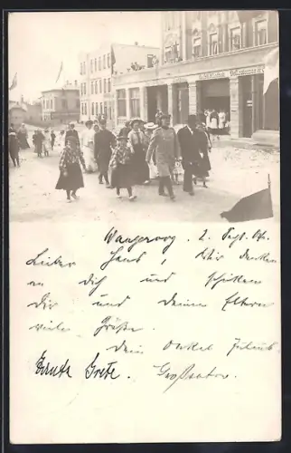 Foto-AK Wangerooge, Leihbibliothek und Delikatessen in der Zedeliusstrasse