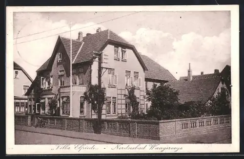 AK Wangerooge, Hotel Villa Elfride mit Fahrrad