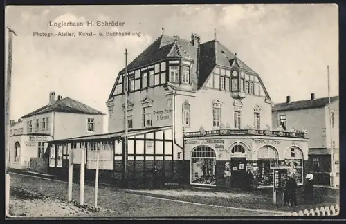 AK Wangerooge, Hotel Logierhaus H. Schröder, Photogr. Atelier, Kunst- und Buchhandlung