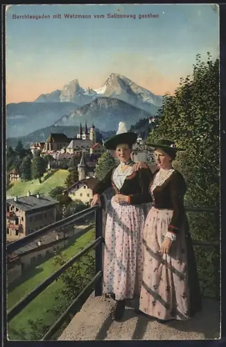 AK Berchtesgaden, Watzmann vom Salinenweg gesehen