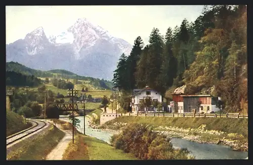 AK Berchtesgaden, Watzmann von Laroswacht aus gesehen