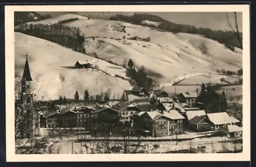 AK Marktschellenberg, Winteransicht des Ortes