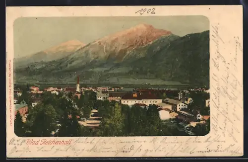 AK Bad Reichenhall, Ortsansicht mit Bergen