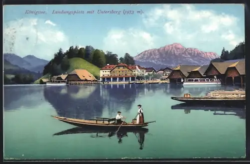 AK Königssee / Berchtesgaden, Landungsplatz mit Untersberg