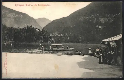 AK Königssee / Berchtesgaden, Blick auf den Landungsplatz