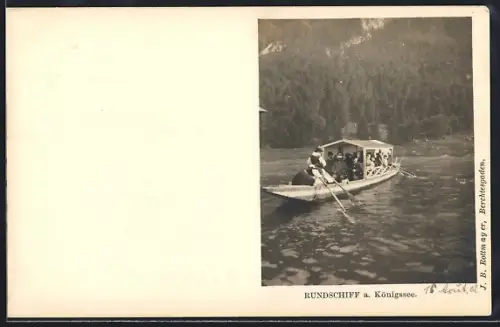 AK Königssee / Berchtesgaden, Rundschiff auf dem Königssee