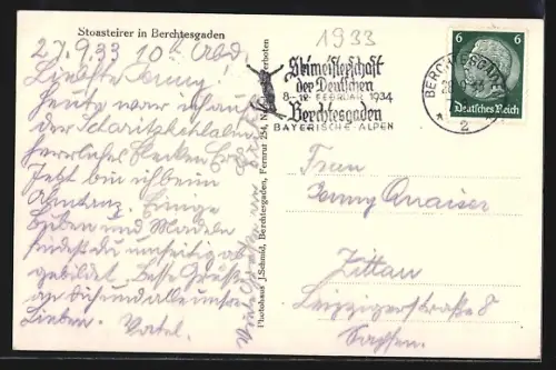 AK Berchtesgaden, Stoasteirer, Gruppe in Trachten