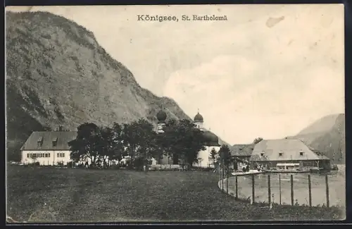 AK St. Bartholomä am Königsee, Ortsansicht mit Kirche