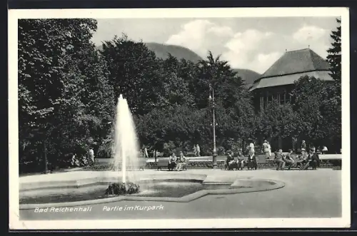 AK Bad Reichenhall, Partie im Kurpark