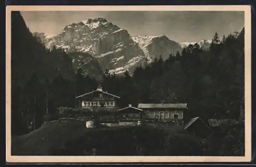 AK Bad Reichenhall, Gasthof Alpengaststätte zum Schroffen