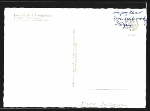 AK Berchtesgaden, Campingplatz Allweglehen mit Bergpanorama