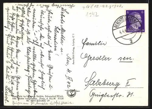 AK Au b. Berchtesgaden, Fliegeraufnahme der Ortschaft